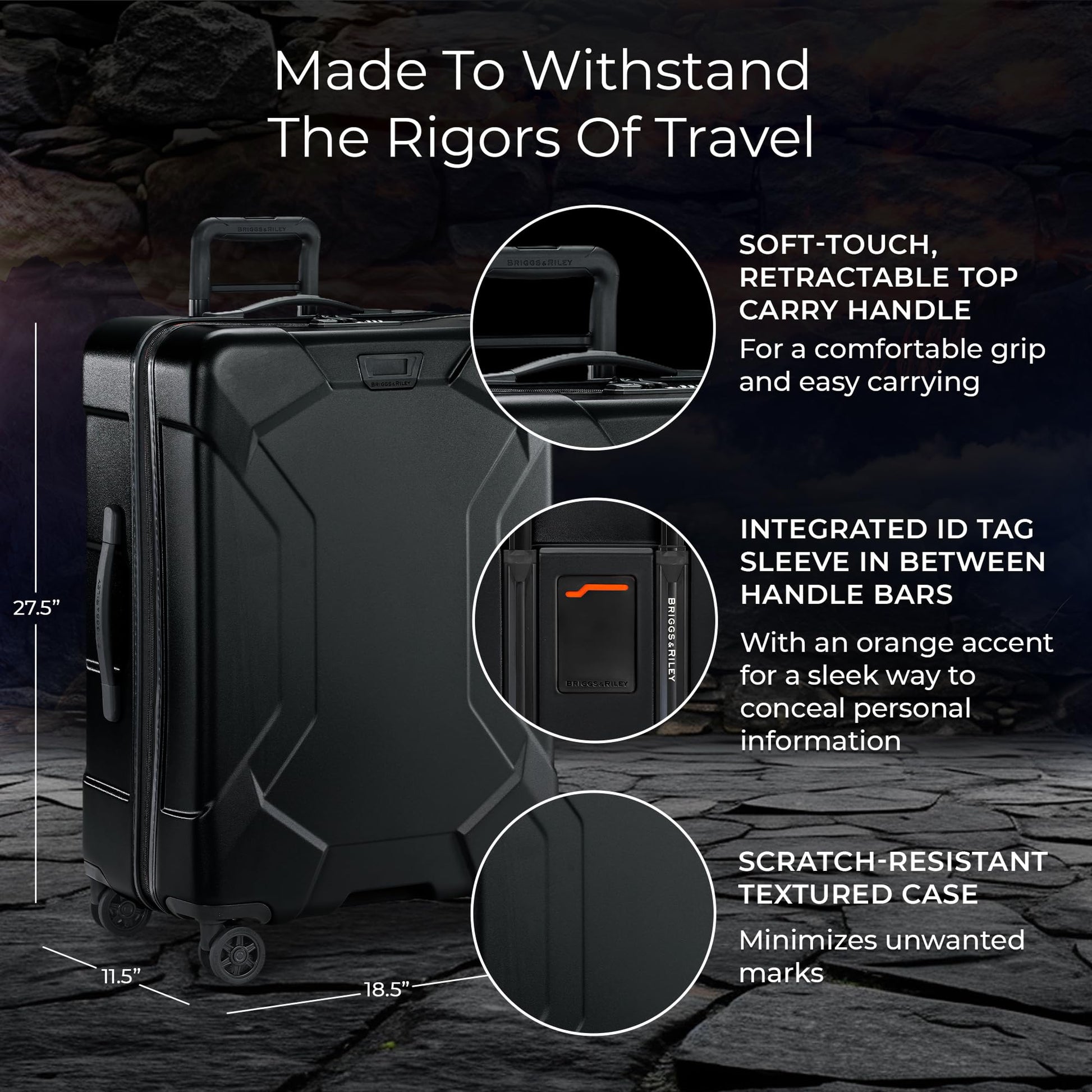 Briggs & Riley Torq Large 30 Inch Hardside Checked Luggage, Stealth Black Gsupps Australia