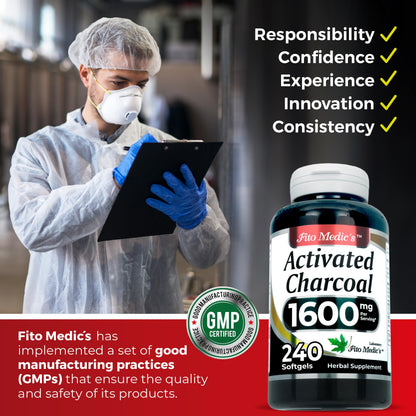 FITO MEDIC'S Lab | Activated Charcoal | 240 caps | Activated Charcoal Pills FITO MEDIC'S