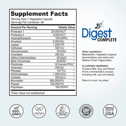 Digest Complete 2-in-1 Probiotic Digestive Enzymes, 60 Capsules Instant Brands