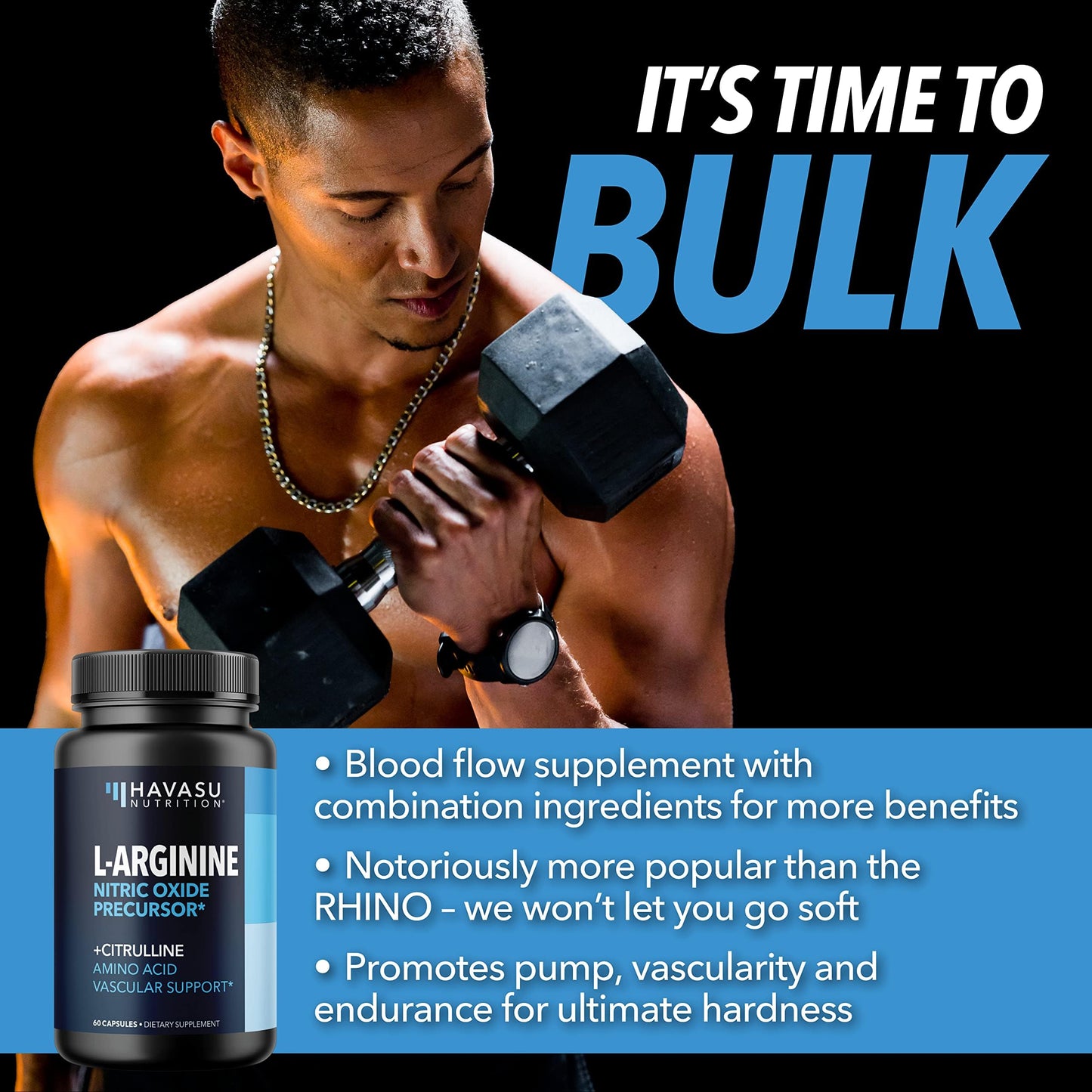 Extra Strength L Arginine - 1200mg Nitric Oxide Supplement for Muscle