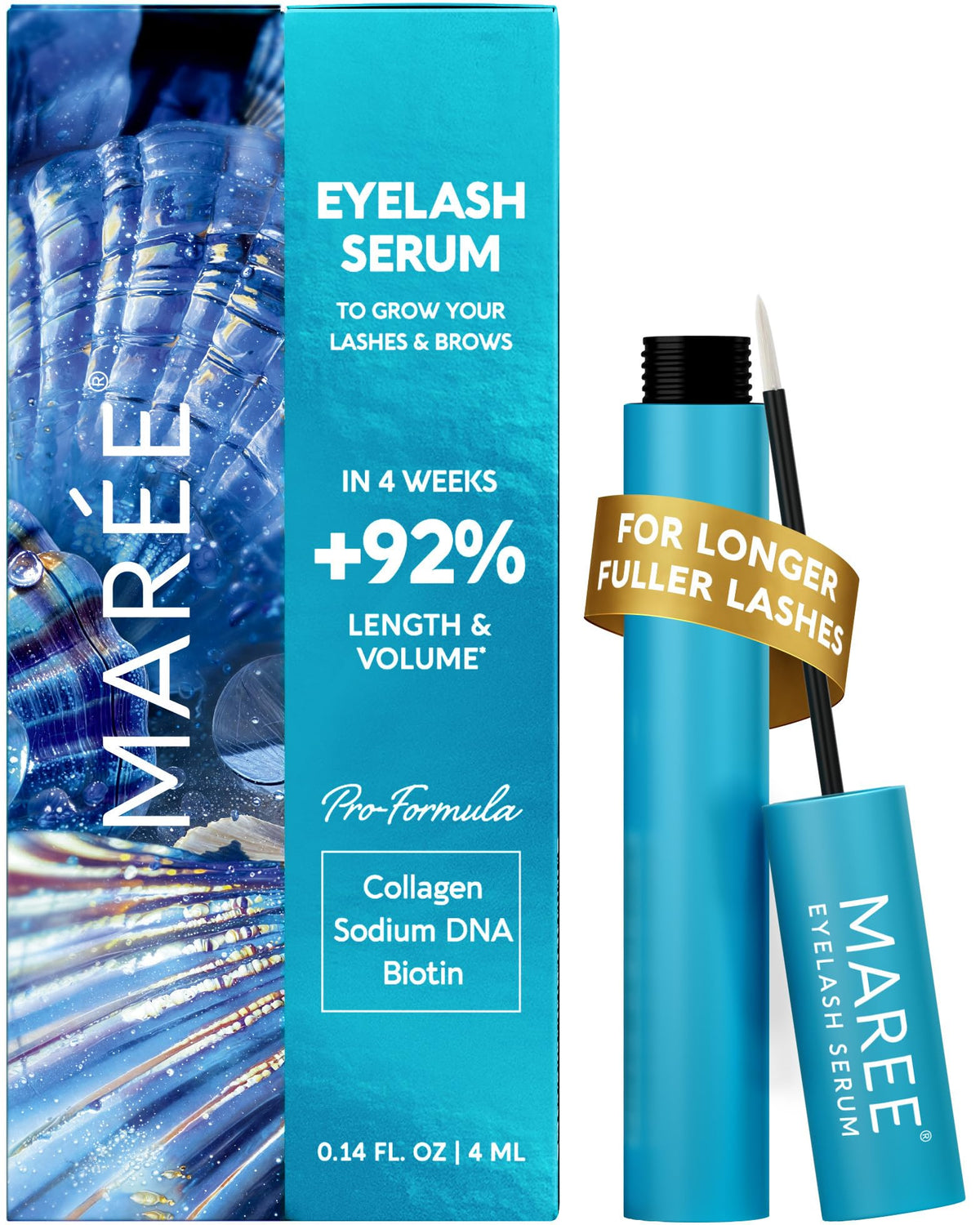 MAREE Eyelash Serum To Grow Lashes & Brows – Eye Lash Serum for Eyelash Growth Without Prostaglandin – Rapid Enhancing Lash Growth Eyebrow Boost Oil – Sérum De Pestañas Suero Para Pestañas Crecimiento MAREE