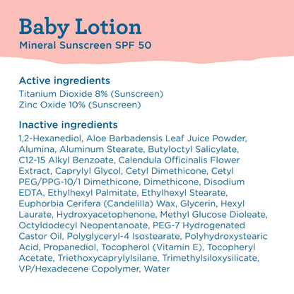 BLUE LIZARD Baby Mineral Sunscreen with Zinc Oxide, SPF 50+, Water Resistant, UVA/UVB Protection with Smart Cap Technology - Fragrance Free, 3 Ounce Tube BLUE LIZARD
