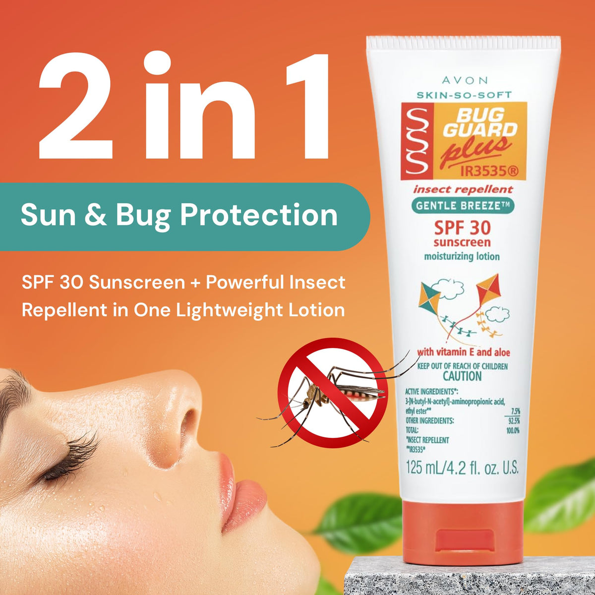 AVON SSS Bug Guard Plus IR3535 Gentle Breeze SPF 30 Lotion - 4.2 oz AVON