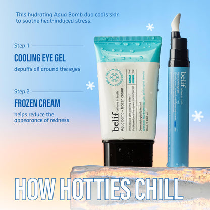 belif Aqua Bomb Cooling Eye Gel - Caffeine & Hyaluronic Acid for Puffiness & Hydration, Niacinamide & Vitamin C for Dark Circles, Adenosine & Collagen for Plumping, Korean Skin Care, 0.5 fl oz (15ml) belif