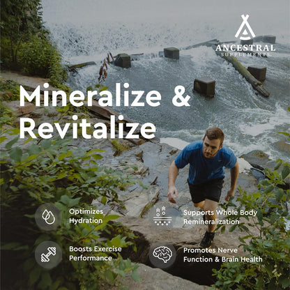 Ancestral Supplements Minerals & Electrolytes with Magnesium, Potassium, Sodium, Supports Optimal Hydration, Immune Health, Athletic Performance, Digestion, and Remineralization, 180 Capsules