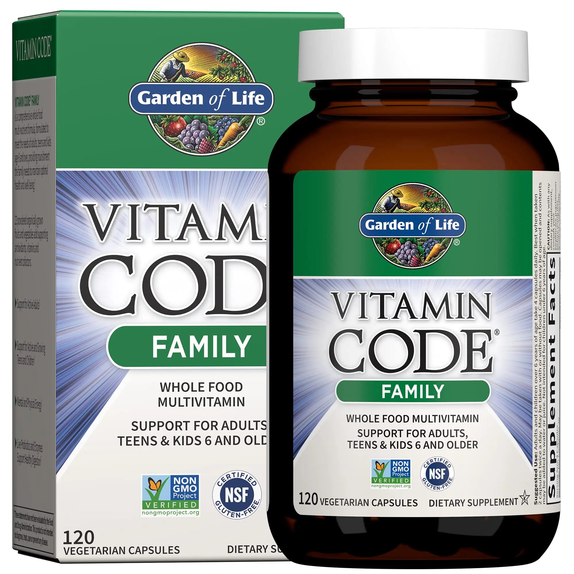 Garden of Life Multivitamin for Women, Men & Kids Age 6 and up, Vitamin Code Family Multi - 120 Vegetarian Capsules, Whole Food Vitamins Garden of Life buy australia supplements