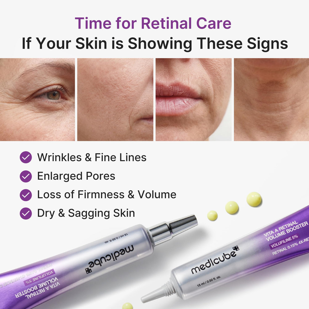 medicube Vita A Retinal Volume Booster Serum, with Volufiline, 4X-Retinoid medicube