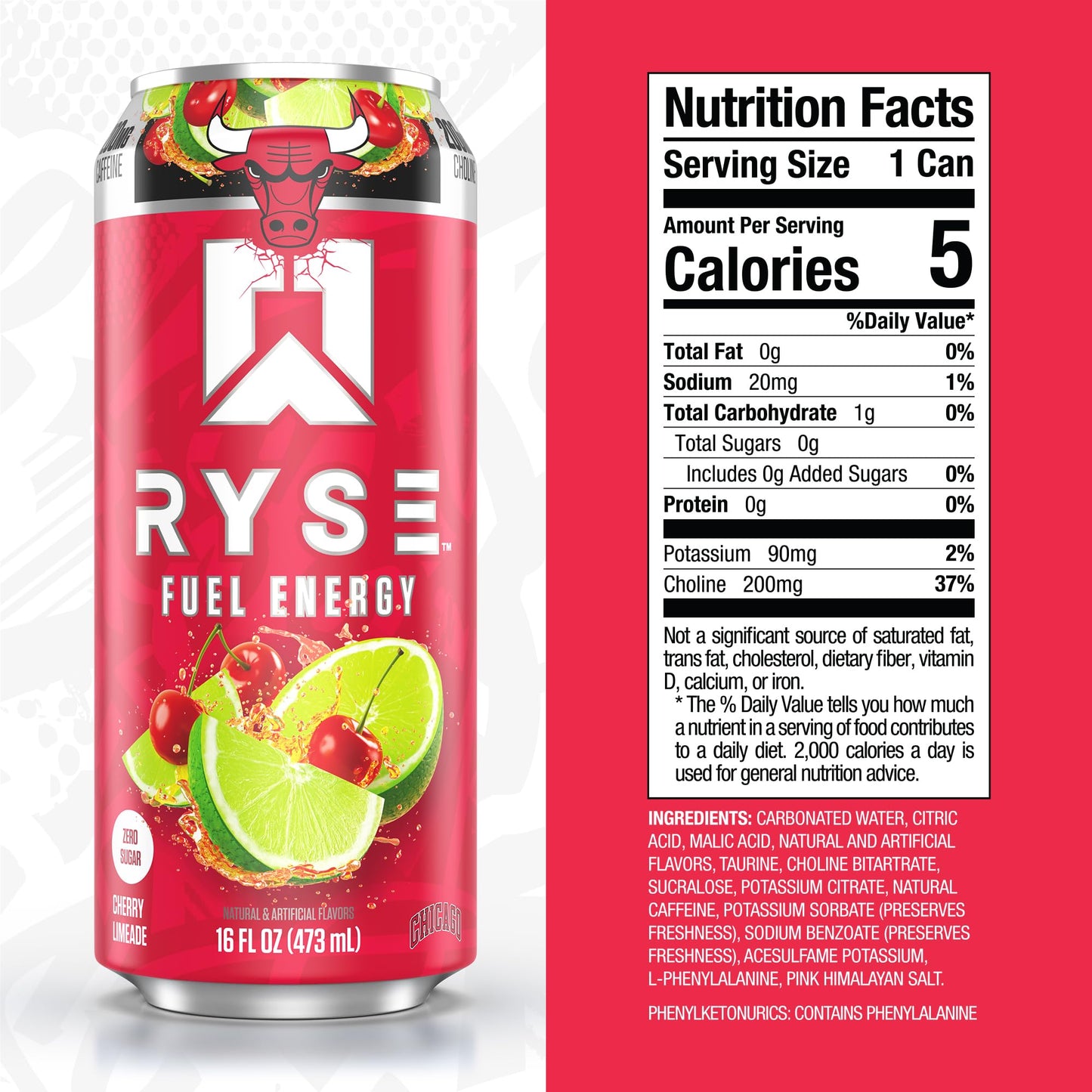 RYSE Fuel Energy Drink - Variety Pack - Sugar Free, Gluten Free & Vegan - 200mg Natural Caffeine, Taurine & Choline for Focus & Energy - No Artificial Colors - 16 fl oz Cans (12-Pack)