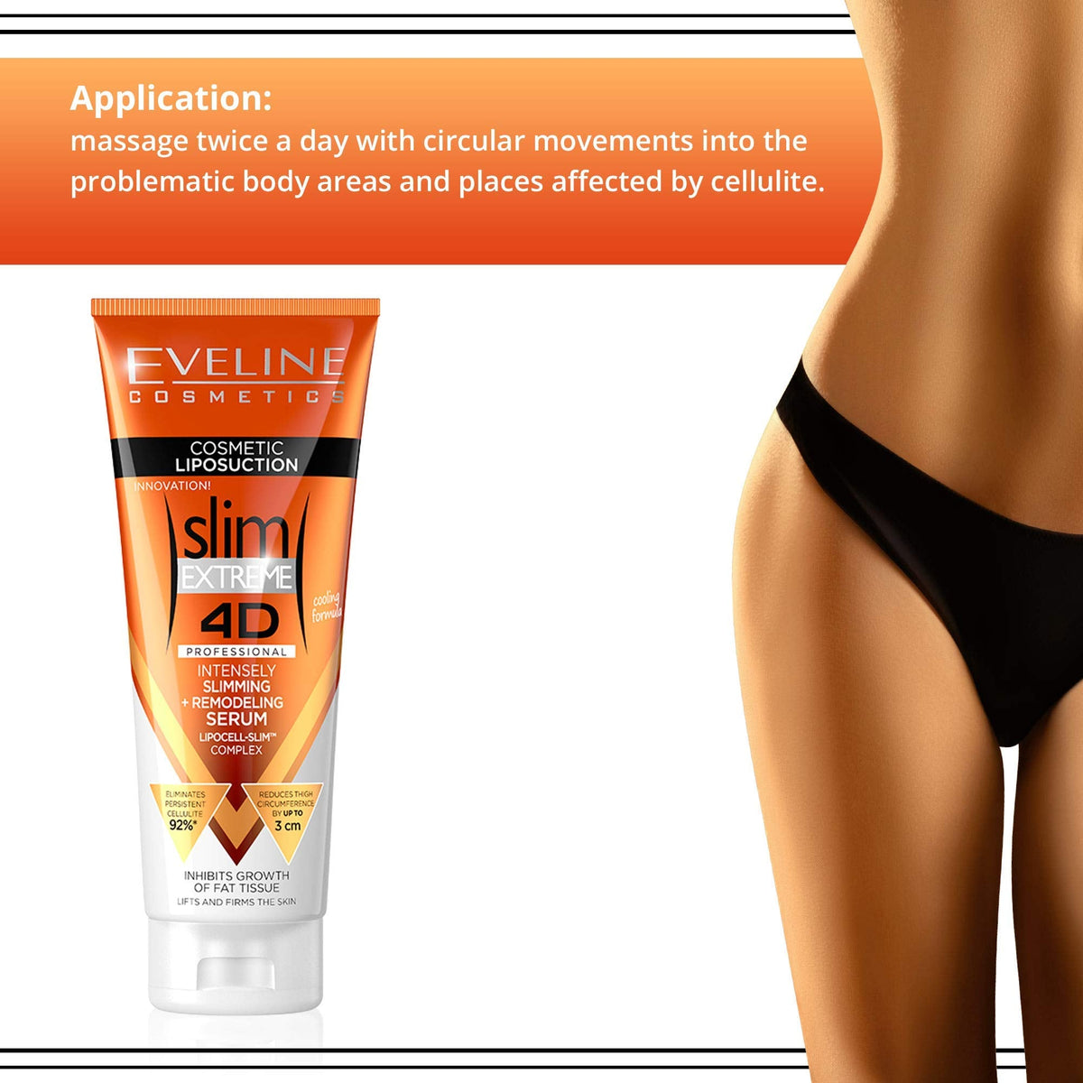 Eveline Slim Extreme 4D Liposuction Body Serum, 8.80 Fluid Ounce EVELINE COSMETICS