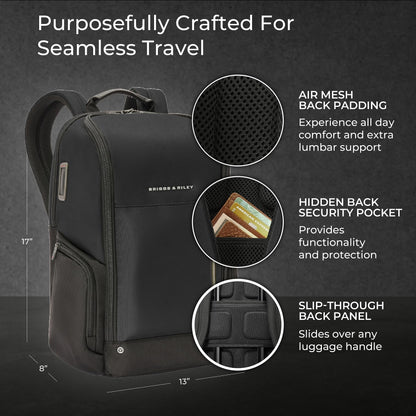 Briggs & Riley Medium Expandable Briefcase - Laptop Bag for Work & Travel, Briefs for Men & Women, Includes Shoulder Strap, Self-Repairing Zippers, Fits up to 15" Computer - HTA Collection, Black Gsupps Australia
