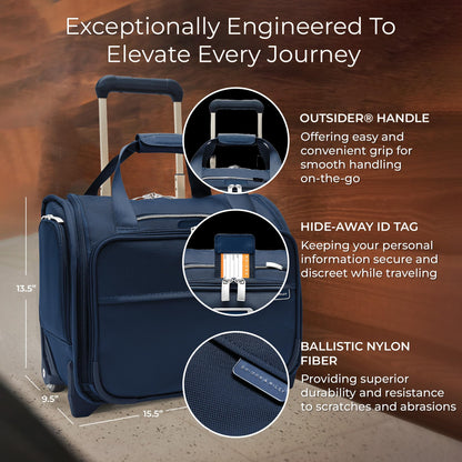 Briggs & Riley Essential 22" 2-Wheel Expandable Carry On - Luggage for Travel, Suitcases with Wheels, Softside Rolling Bag for Men & Women, Self-Repairing Zipper - Baseline Collection, Black Gsupps Australia