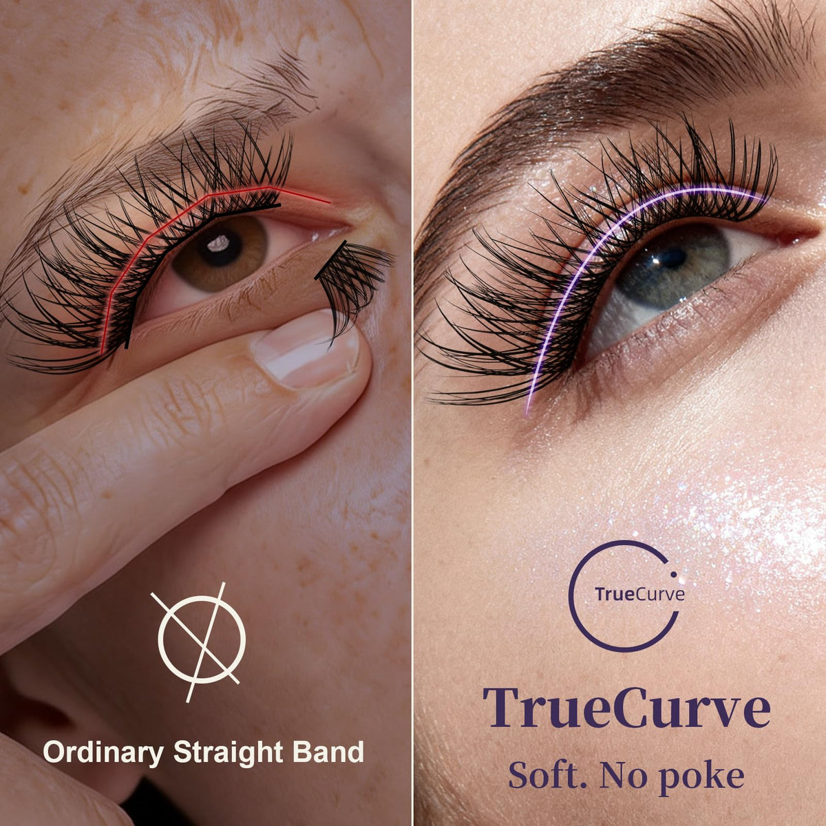 GlowVane TrueCurve Lash Clusters Kit, Wispy Curved Band Eyelash, Winkie GlowVane