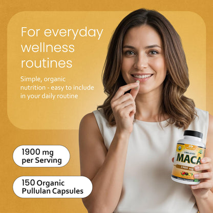 NaturaLife Labs Organic Maca Root – Black, Red & Yellow – 1900 mg per Serving – 150 Capsules – Gelatinized Peruvian Maca NaturaLife Labs