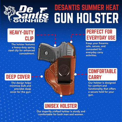 Desantis Summer Heat IWB Holster, Fits Ruger LCP .380 Cal & More, Right/Tan Gsupps Australia