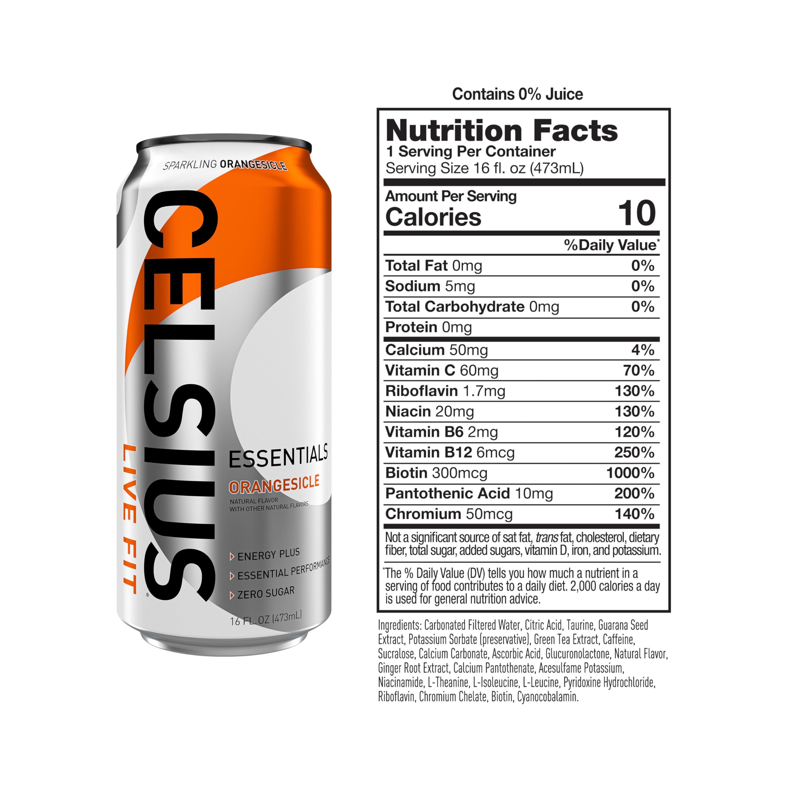 CELSIUS ESSENTIALS, Sparkling Orangesicle, Performance Energy Drink 16 Fl Oz (Pack of 12) CELSIUS buy australia supplements