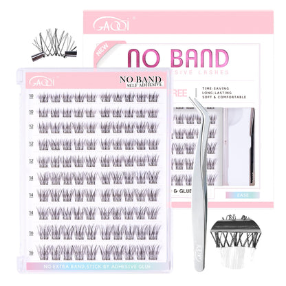 GAQQI Self Adhesive Eyelash Clusters,Natural No Glue Lashes 10-16mm,LACE GAQQI