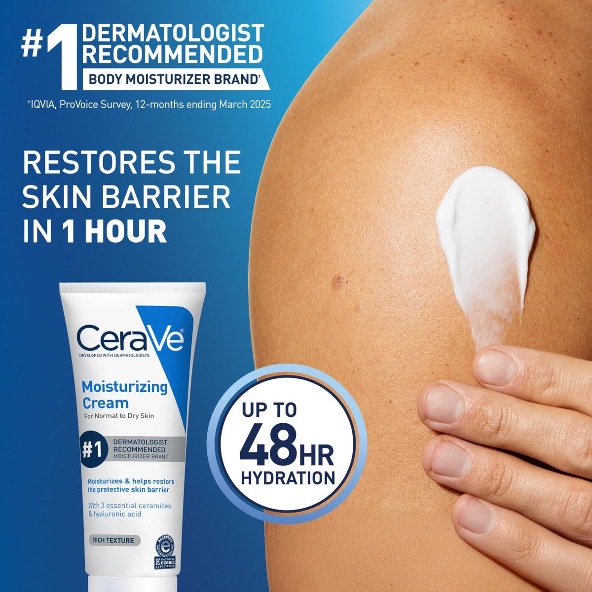 CeraVe Moisturizing Cream, Face Body Moisturizer, Normal to Dry Skin, 8 Fl Oz CeraVe