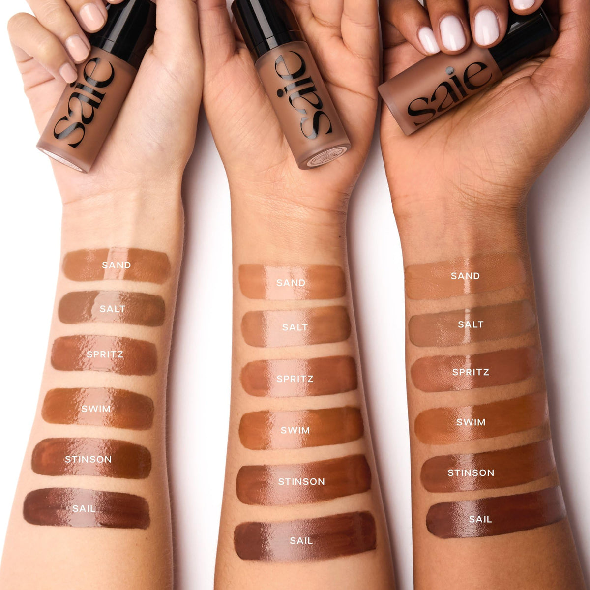 Saie Dew Bronze Hydrating Liquid Bronzer Stick, Sand (0.4 oz) Saie