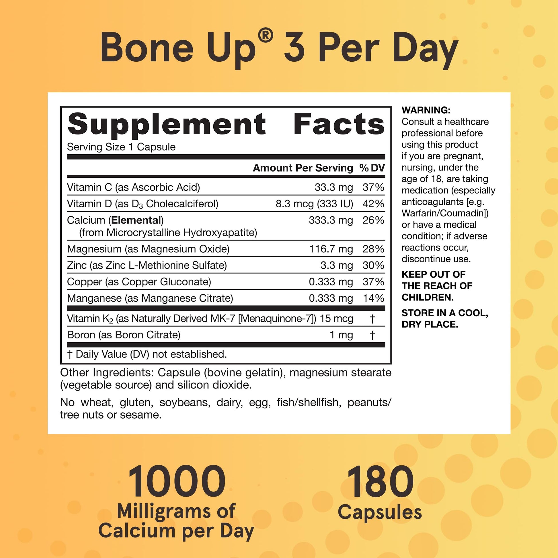 Jarrow Formulas BoneUp Three Per Day for Bone Density and Skeletal Nutrition, Includes Vitamin D3, K2 (as MK-7) and Calcium, 180 Capsules, 60 Day Supply Jarrow Formulas buy australia supplements
