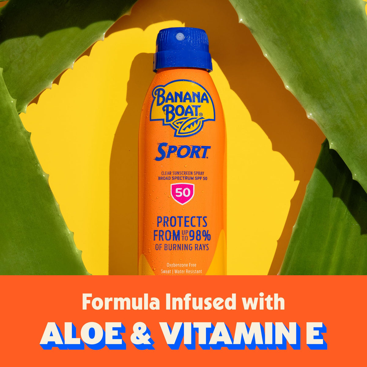 Banana Boat Sport SPF 50 Sunscreen Spray, 6 oz (2 Pack) Banana Boat