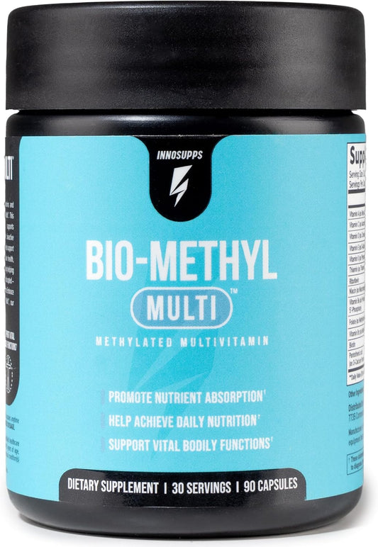 Inno Bio-Methyl Multi - Methylated Multivitamin with Magnesium, Folate, Zinc, & Vitamins - Multivitamins For Women and Men Supports Digestive Health, Energy, & Body and Mind Health (90 Capsules)