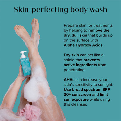 Medix 5.5 Glycolic Acid + Lactic Acid Exfoliating Body Wash Gel | KP Bump Eraser | AHA Exfoliant Skin Care Body Cleanser | Keratosis Pilaris & Acne | Anti Aging AHA Foaming Body & Face Wash, 15 Fl Oz Medix 5.5