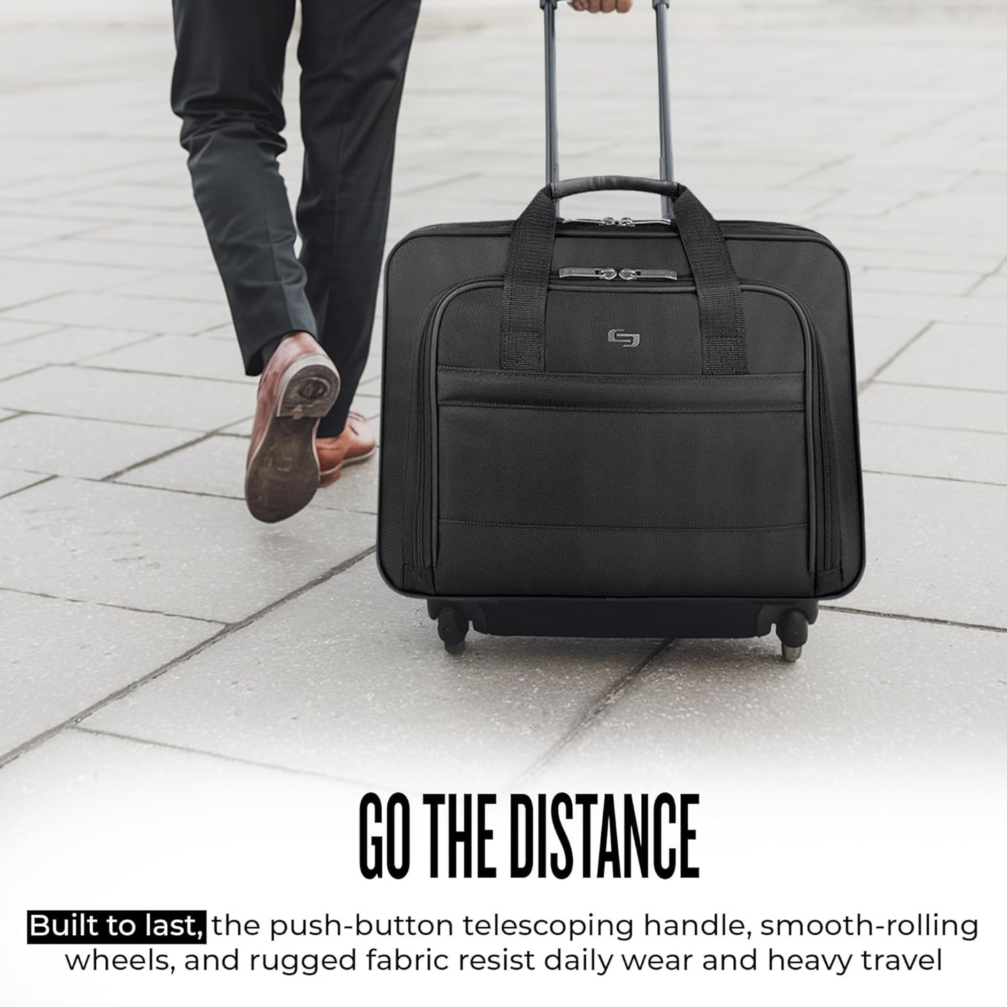 Solo New York Rolling Case with Wheels - Roller Laptop Bag, Wheeled Briefcase for Women & Men, Carry On Size for Travel, Fits 15.6" Computer - Carnegie, Black Gsupps Australia