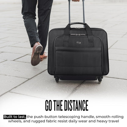 Solo New York Rolling Case with Wheels - Roller Laptop Bag, Wheeled Briefcase for Women & Men, Carry On Size for Travel, Fits 15.6" Computer - Carnegie, Black Gsupps Australia