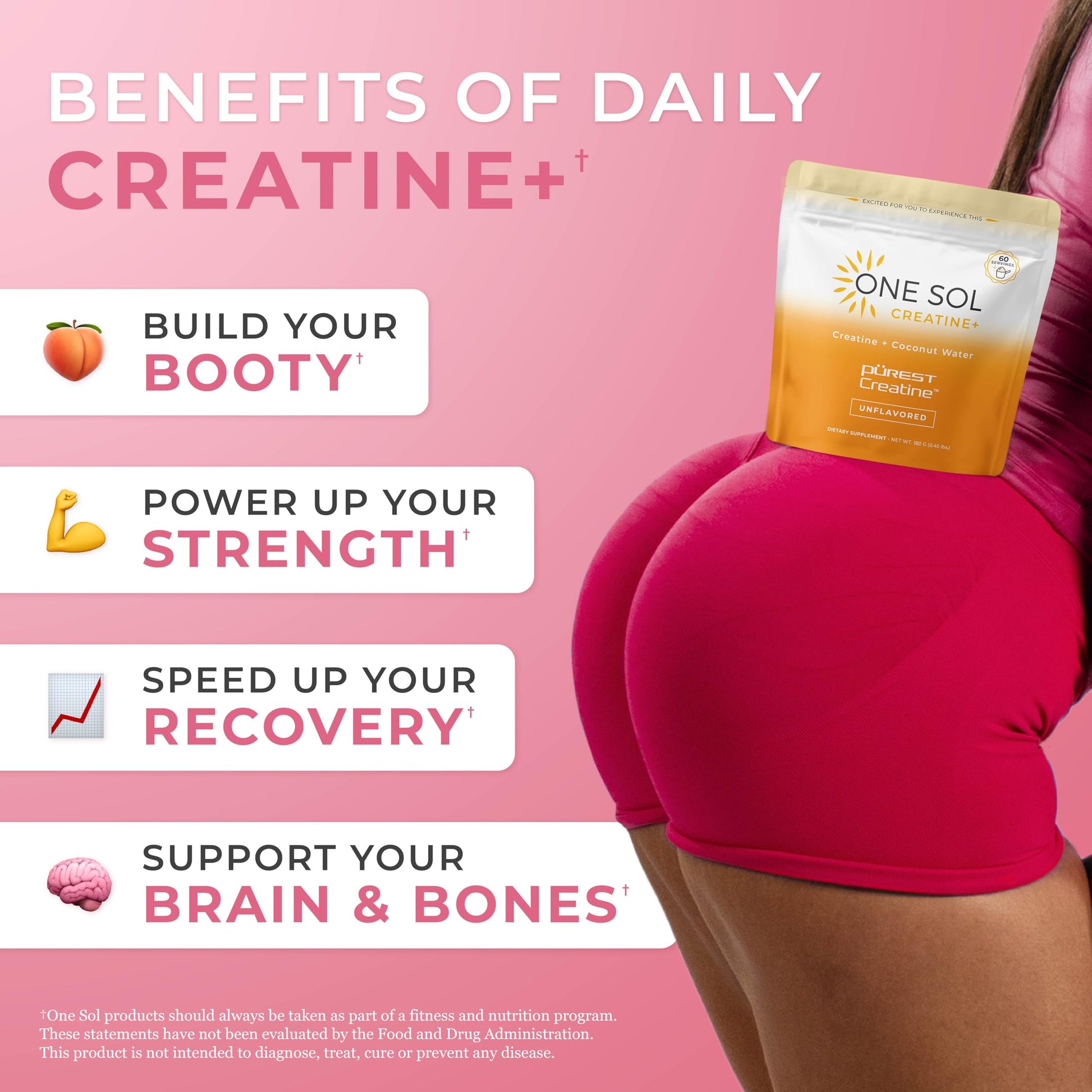 One Sol Creatine for Women, All Natural Women's Creatine Powder w Pure Creatine & Coconut Water, Increase Lean Muscle Mass, Reduce Recovery Time, Promotes Brain & Bone Health (Unflavored, 60 Servings) One Sol buy australia supplements