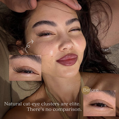 Natural Lash Clusters Wispy Eyelash Clusters C Curl Left&Right Cluster Eyelashes Extensions 180pcs Cluster Lashes DIY Individual Lash Extension Thin Band Cat Eye Lashes by TOOCHUNAG TOOCHUNAG