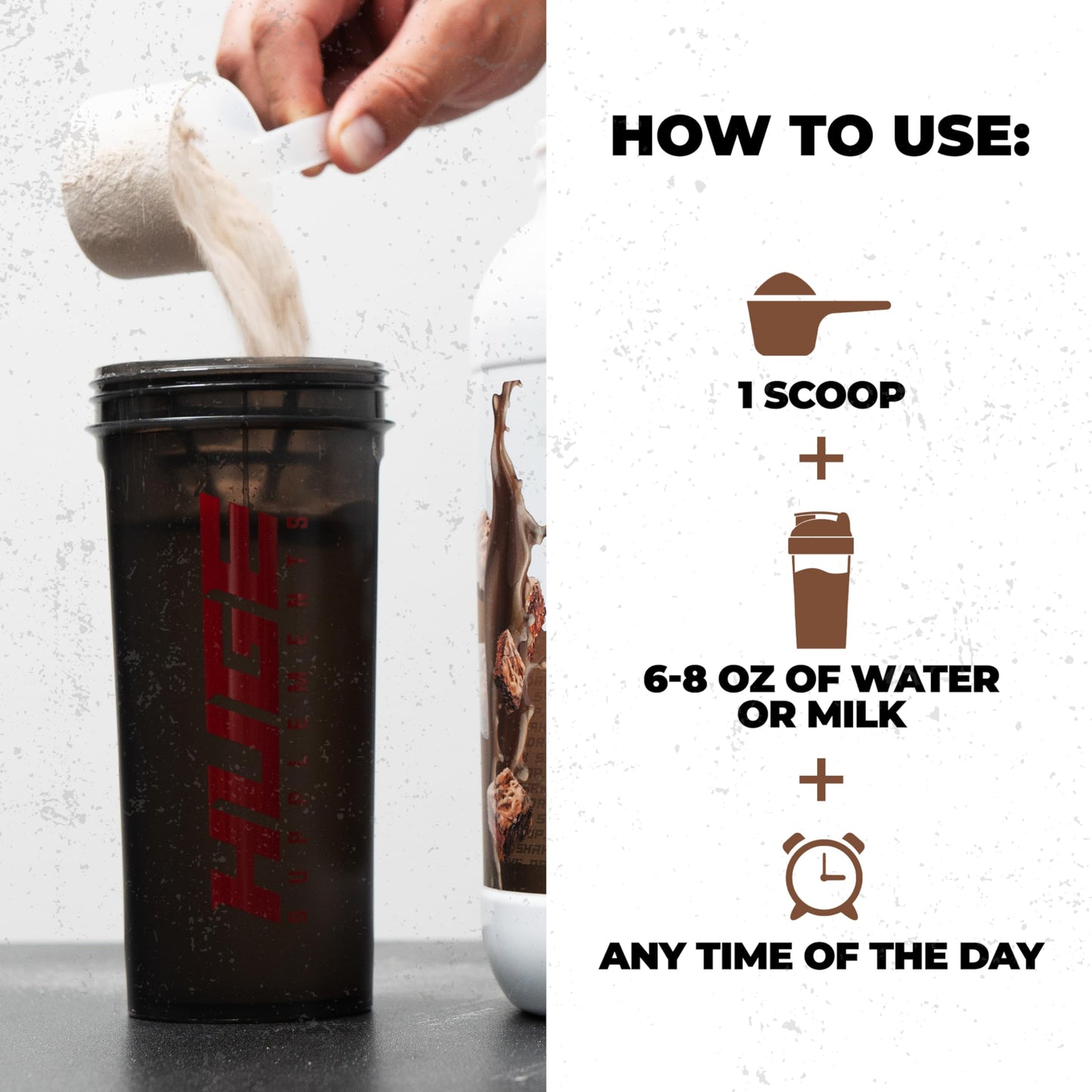 Huge Whey, Protein Powder for Muscle Gain, 25g Protein, 12g EAAs, Supports Muscle Growth, Performance & Recovery (Chocolate Brownie, 30 Servings)