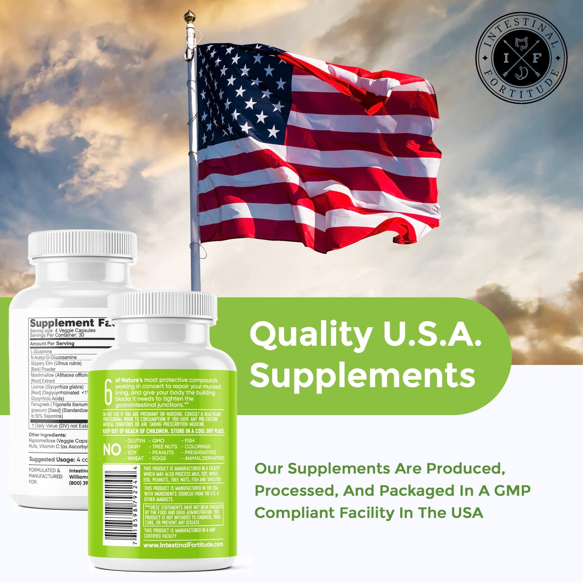 Intestinal Fortitude GLR-6 - Gut Lining Repair Supplement for Gut Health - Leaky Gut Repair with L-Glutamine, Slippery Elm, DGL Licorice Root, Marshmallow Root, Fenugreek Intestinal Fortitude buy australia supplements
