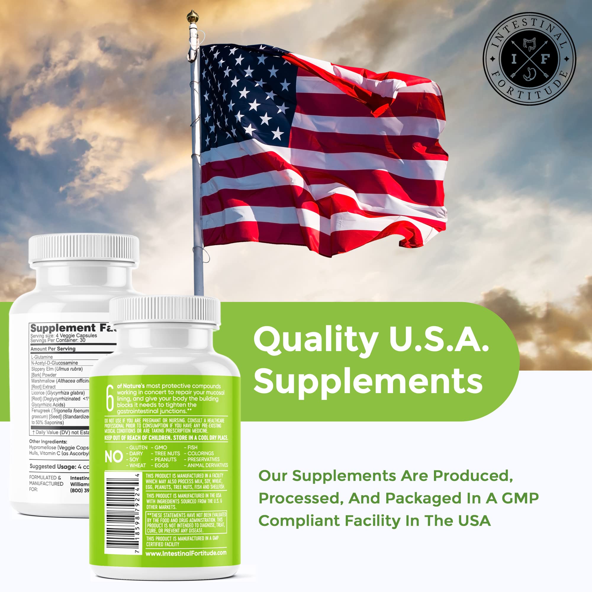 Intestinal Fortitude GLR-6 - Gut Lining Repair Supplement for Gut Health - Leaky Gut Repair with L-Glutamine, Slippery Elm, DGL Licorice Root, Marshmallow Root, Fenugreek Intestinal Fortitude buy australia supplements
