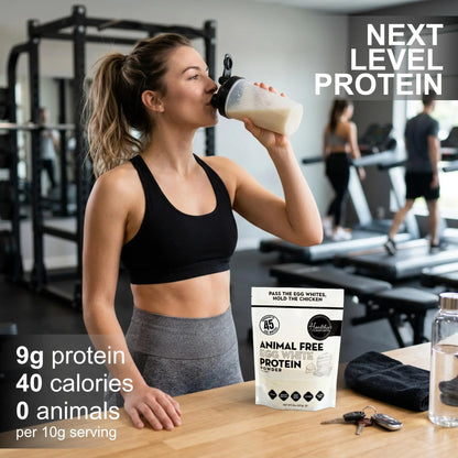 Healthier Comforts Animal-Free Egg White Protein Powder | Make Vegan Egg Omelets, Angel Food Cake, Meringue, Protein Shakes | Whips and Binds Just Like Traditional Egg Whites (8 oz) Healthier Comforts