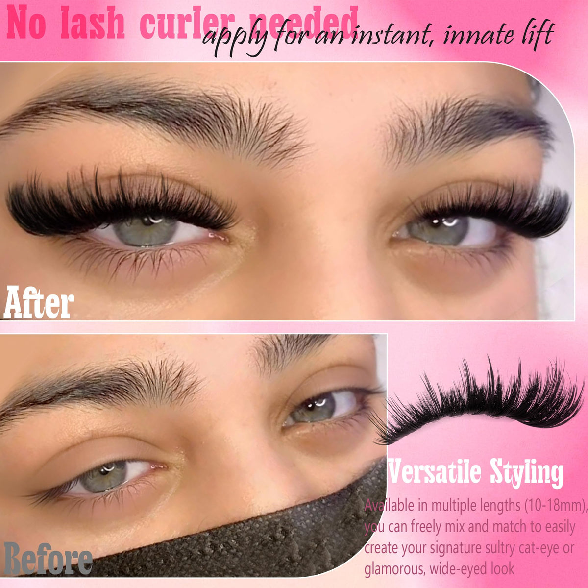 Volume Lash Clusters with Spiky Manga Lash Clusters 300D Eyelash Clusters 10-18MM Thick Wispy D Curl Cluster Eyelash Extensions 3D Fluffy Cluster Eyelash Extensions by FANXITON FANXITON