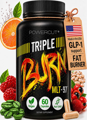 Triple Burn  Pills for Women & Men, Fat Burner GLP-1 Support, Appetite Suppressant, Diet Pills with Green Coffee Extract & Cayenne (60 Capsules) powercut buy australia supplements