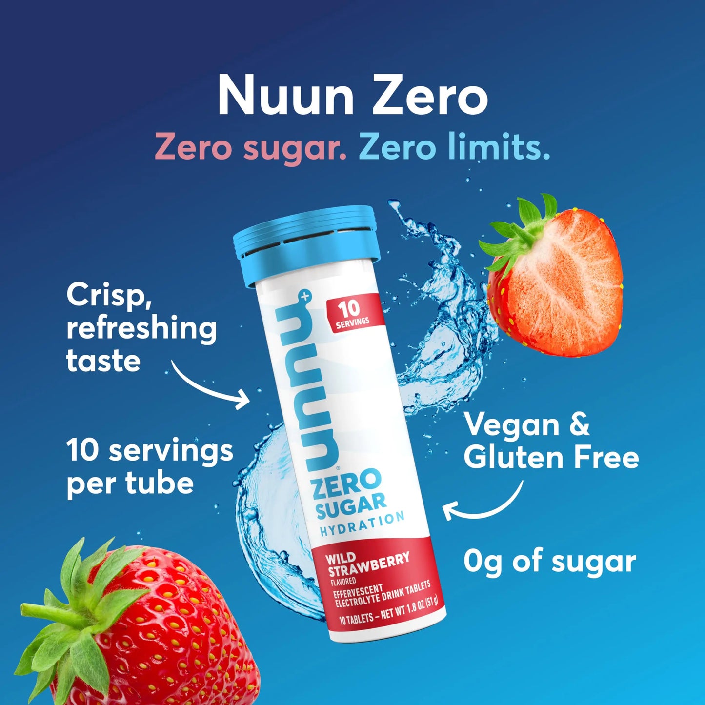Nuun Zero Sugar Hydration Electrolyte Tablets - Magnesium, Calcium, Potassium, Chloride & Sodium, Light & Delicious Fruit Flavors, No Sugar, Gluten Free, Vegan Nuun