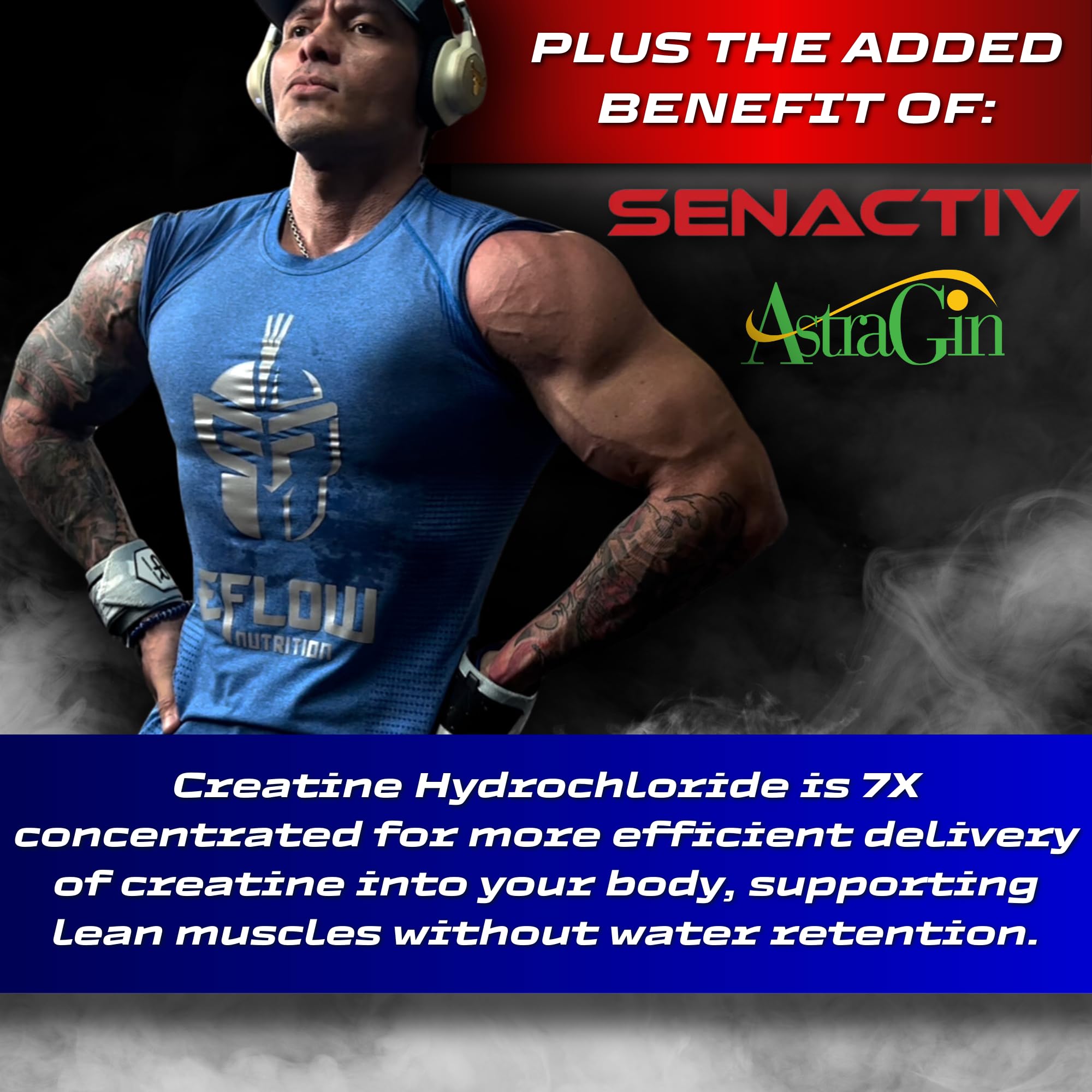eFlow Creatine Capsules, HCL Creatine Pills - Creatine Supplement for Men & Women, Muscle Builder, Endurance, Strength, with AstraGin and Senactiv (1500mg, 90 Capsules) eFlow Nutrition buy australia supplements