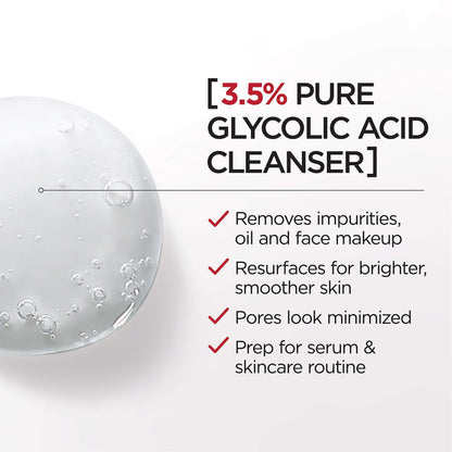 L'Oreal Paris Revitalift 3.5% Pure Glycolic Acid Brightening Cleansing Gel wth Salicylic Acid 6.7 fl oz L'Oreal Paris