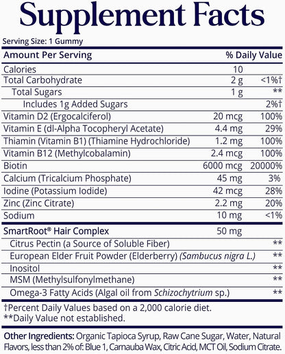 SugarbearPRO Hair Vitamin Gummy 2 Month Supply Extra Strength Biotin 6000mcg, Growth for Men & Women, Vegan Vitamin B12, MSM, Inositol, Omega 3, Elderberry, Certified Kosher, Halal, Cruelty-Free