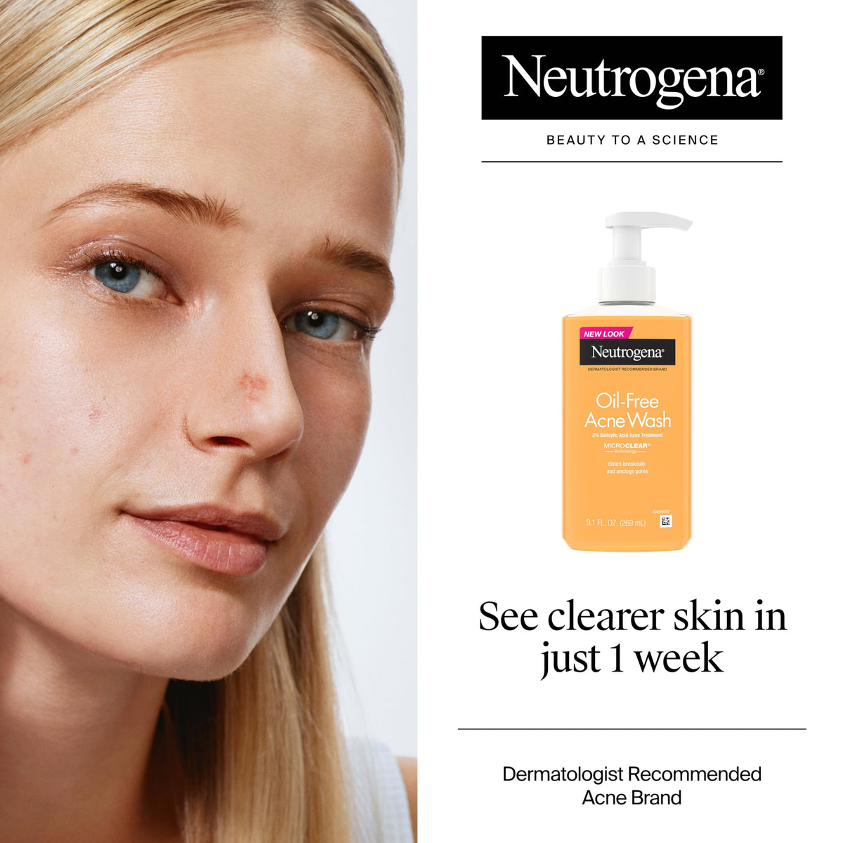 Neutrogena Oil Free Acne Face Wash, 9.1 fl. oz Neutrogena