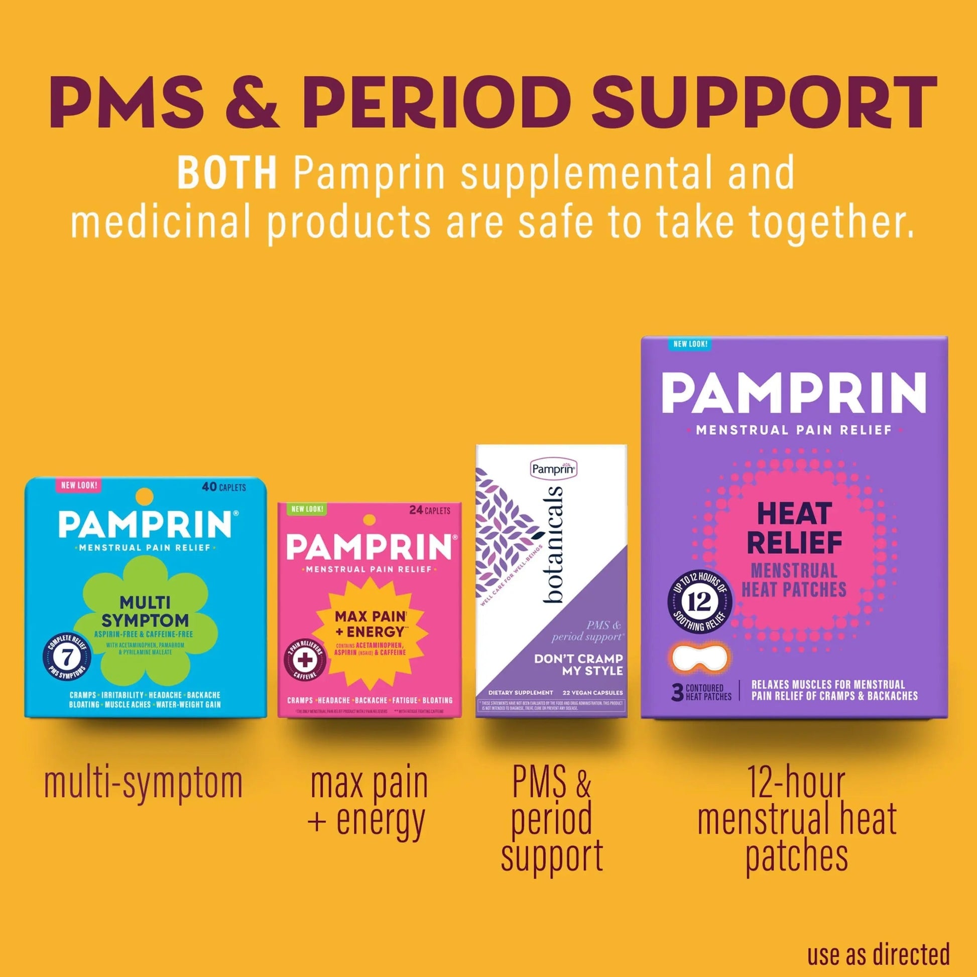 Pamprin Maximum Strength Max Pain and Energy Formula, Menstrual Period Symptoms Relief for Cramps, Bloating and Fatigue, 24 Caplets Pamprin buy australia supplements