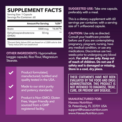 DHEA 50mg Per Serving, Vegan, Non-GMO Hormone Balance Supplement, 60ct | DHEA Supplement for Men and Women, Supports Energy, Healthy Aging, Hormone Balance, Mood and Vitality, 2-Month Supply Gsupps Australia