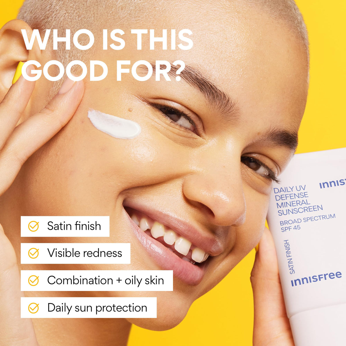 innisfree Daily Mineral UV Defense SPF 45 | Tinted Korean Sunscreen with Zinc Oxide for Redness | Gentle, Hydrating and Lightweight | Available in 2 Pack innisfree