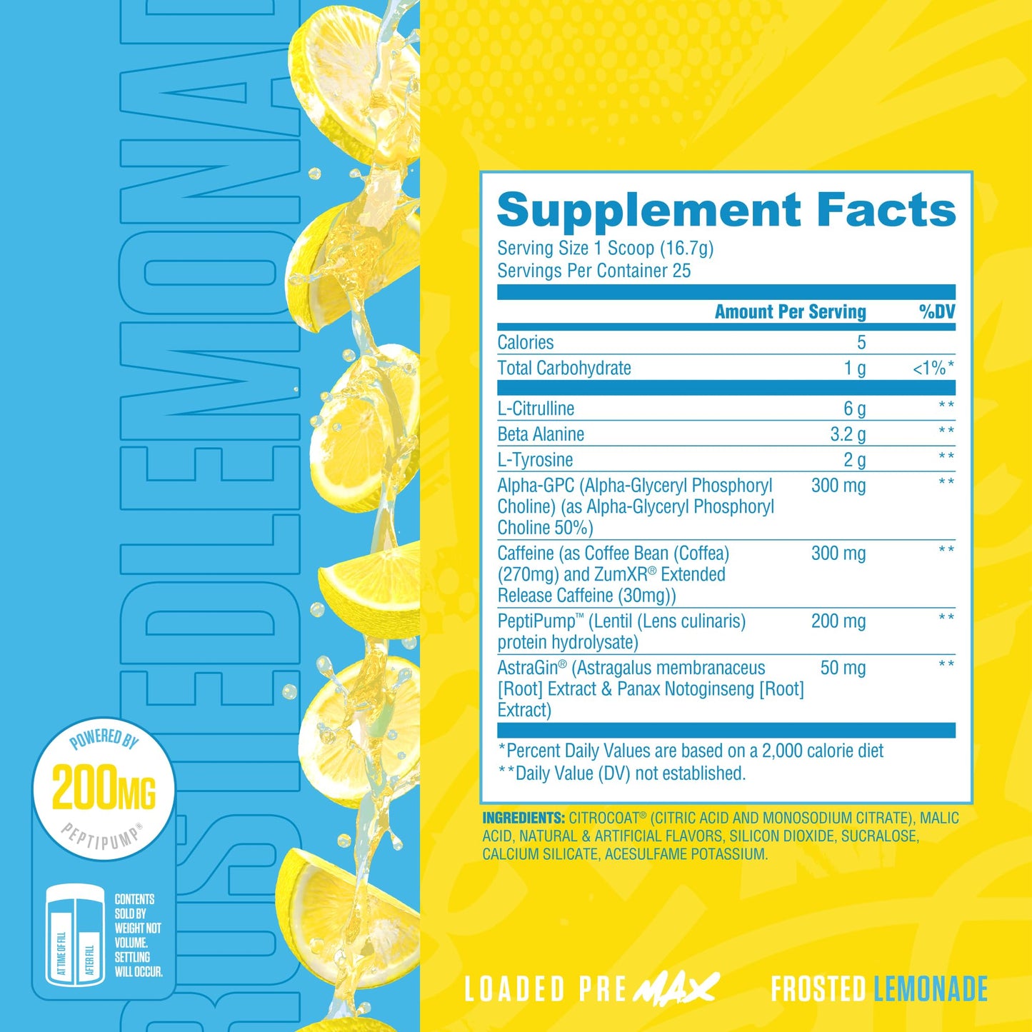 Ryse Loaded Pre Max Pre Workout Powder - Orange Cream - 300mg Dual-Phase Caffeine for Sustained Energy for Men & Women - L-Citrulline, PeptiPump & Alpha-GPC for Power, Pumps & Focus - 25 Servings