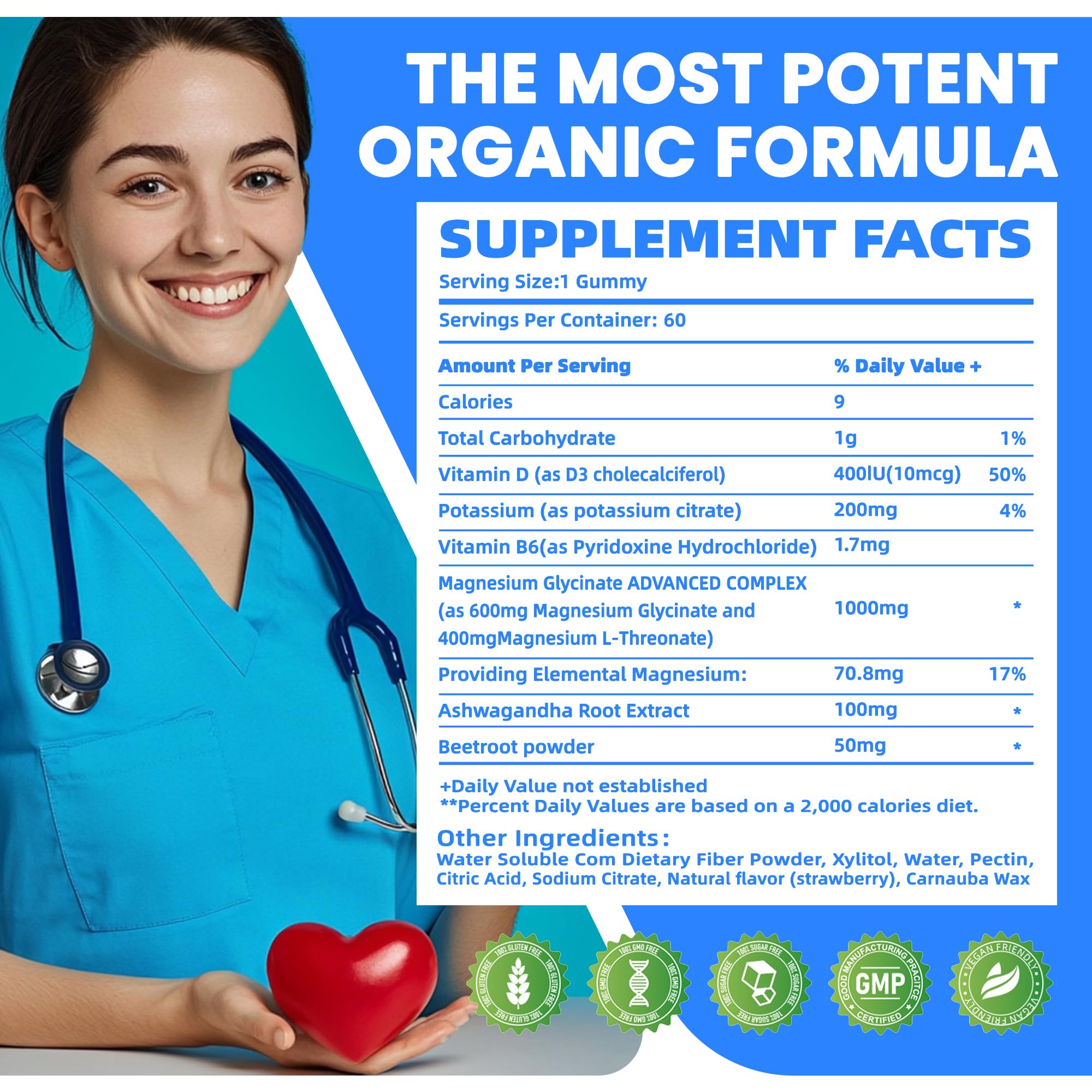 Potassium Magnesium Gummies,Potassium Supplement w/Ashwagandha,High Absorption Magnesium Glycinate,B6,D3,Potassium Citrate for Leg Cramps,Muscle,Electroyte for Adults Kids,Sugar-Free, 60 Gummies NUTRAGOGO buy australia supplements