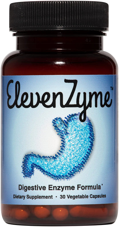 ElevenZyme - Natural Digestive Enzyme Supplement - Non-GMO, Vegan ElevenZyme