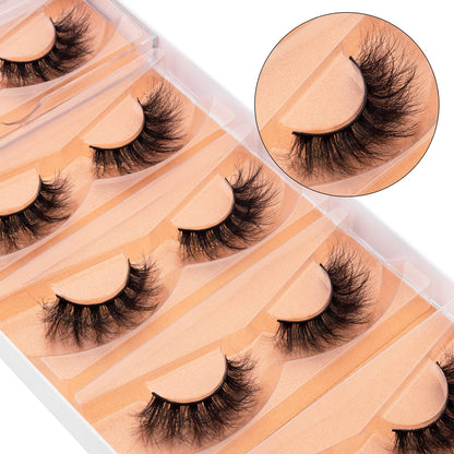 DYSILK Eyelashes Mink Lashes Fluffy - Fluffy Lashes 5 Pairs 6D Faux Mink Eyelash False Eyelashes Natural Look Lashes That Look Like Extensions Wispy Eyelashes Strip Lashes Eye Lashes | Fluffy-16mm DYSILK