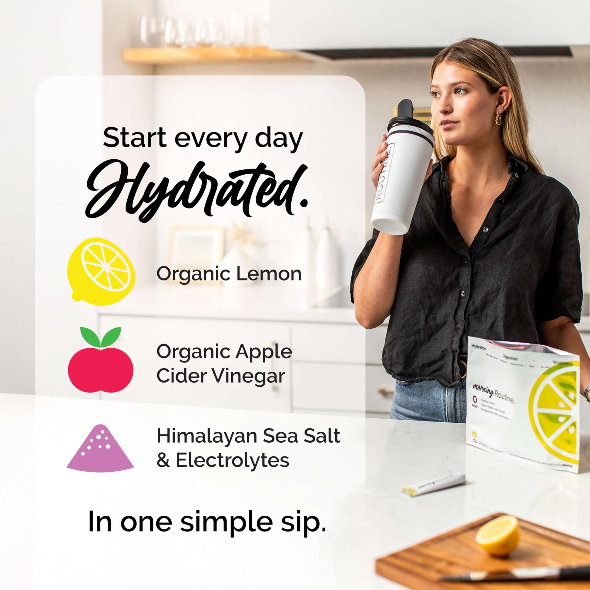 ROUTINE Morning Daily Hydration | Electrolyte Powder Packets | Lemon, Apple Cider Vinegar & Sea Salt Drink Mix | Sugar-Free, Keto & Paleo-Friendly | 3rd-Party ROUTINE buy australia supplements