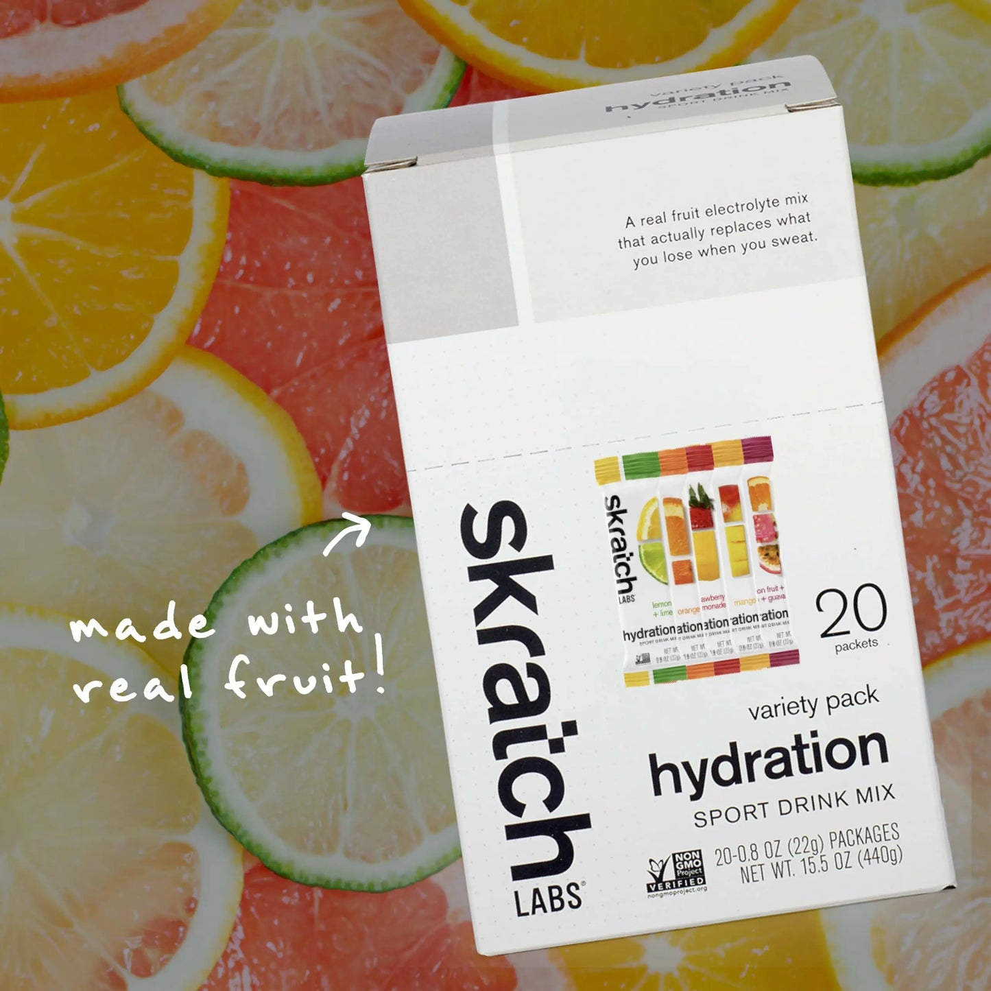 Skratch Labs Hydration Packets - Hydration Drink Mix, Variety Pack (20 Single Serving Packets) - Electrolyte Powder Developed for Athletes and Sports Performance, Skratch Labs